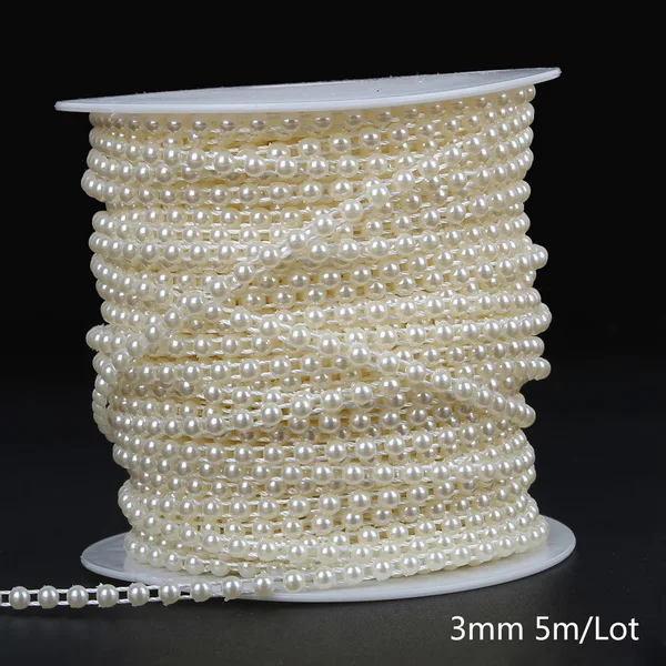 Ivory Pearl Bead Chain for DIY Decorations & Crafts