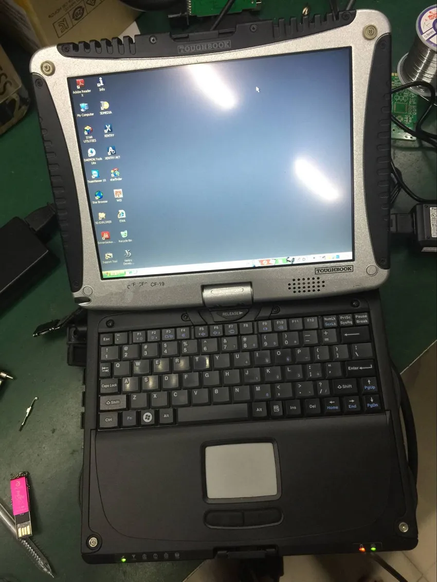  auto diagnostic laptop toughbook cf-19 computer touch screen with hdd for mb star c3 c4 c5 for bmw 