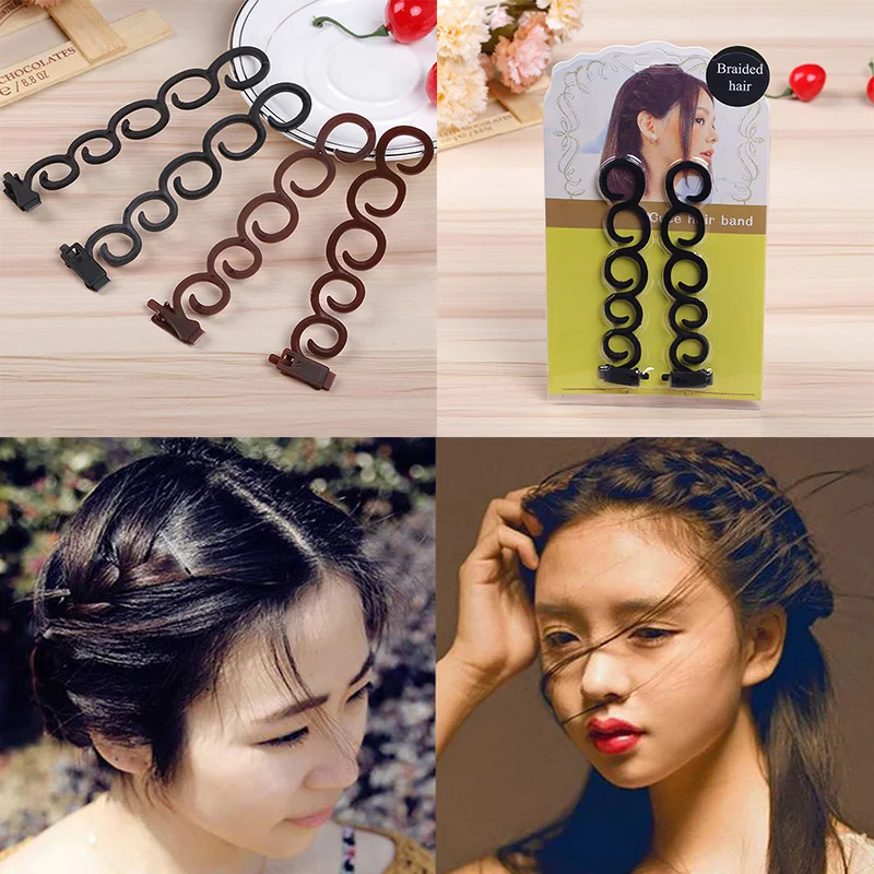 2pcs Magic Hair Clip Braider Stylist Queue Twist Plait Hair Braid DIY Hairstyle Styling