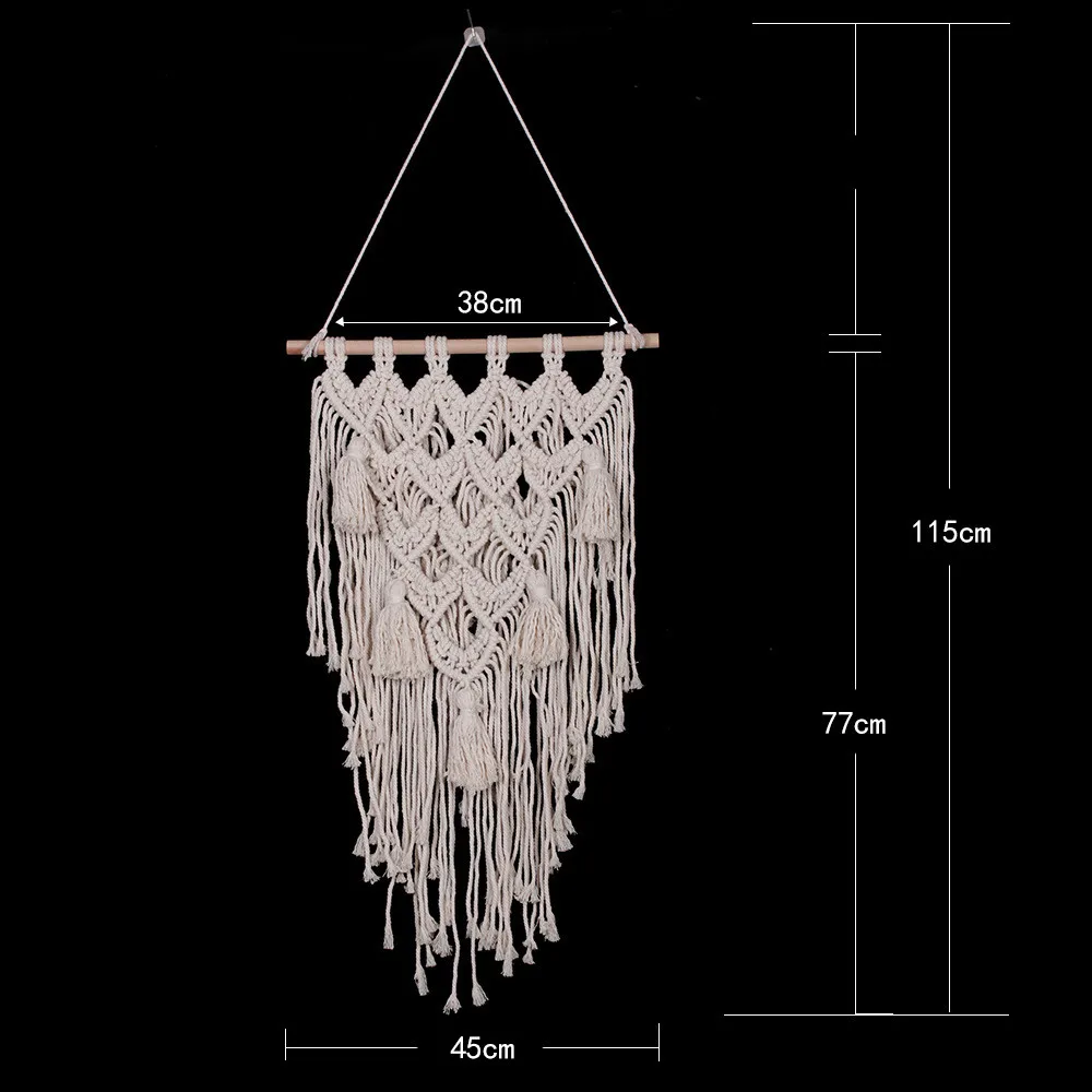 Новинка, голубой макраме, тканый настенный гобелен ручной работы, настенный гобелен, для свадебной церемонии, хлопковый шнур, художественный гобелен, бежевый