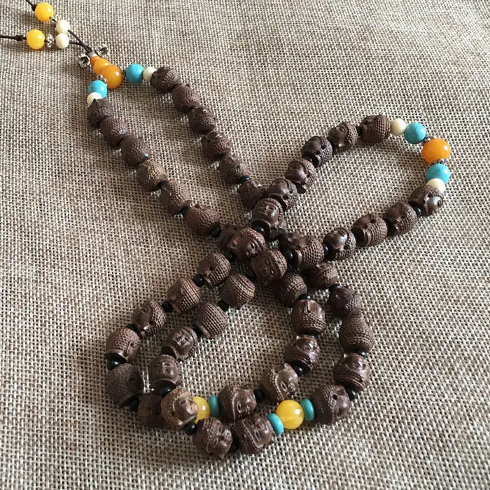 

Chinese Tibetan Buddhist Buddha Agilawood Prayer Beads Necklace Bracelet Z05 10.20 40