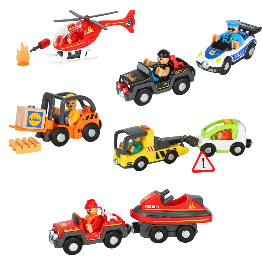 

Multi-functional Magnetic Car Ambulance Car Compatible with Wooden Track