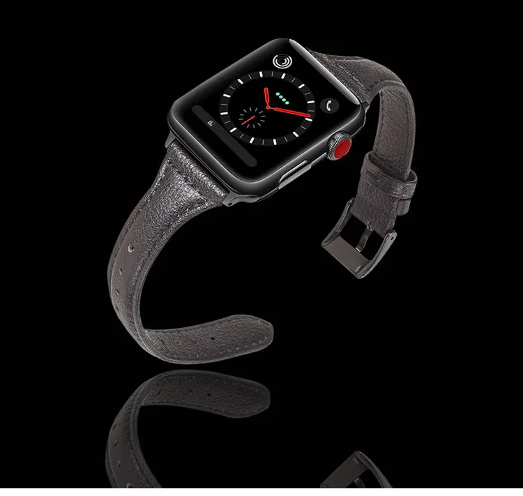 AKGLEADER новые T Форма тонкий ремешок для Apple Watch Series 4 40 мм 44 мм кожаный ремешок для apple Wath 1 2 3 ремешок