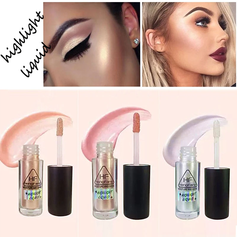 

Face Beauty Makeup Brightener Liquid Highlighter Shimmer Glitter Face Contour Concealer Long Lasting Waterproof Cosmetics Tools