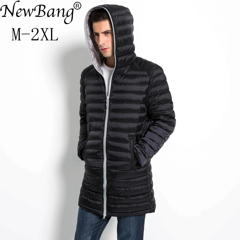 mens long puffer jacket with hood