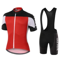 Wolfkei красный-черный-белый короткий рукав Велоспорт Джерси+ нагрудник Шорты для женщин комплекты/дышащий MTB велосипеда Майо гоночный Велоспорт одежда# WK2506