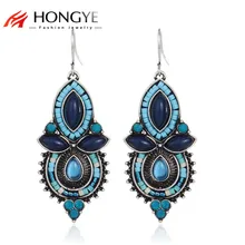 Bohemia Women Earrings Brincos 2019 Long Drop for Ethnic Fashion Jewelry Bisuteria Blue black red