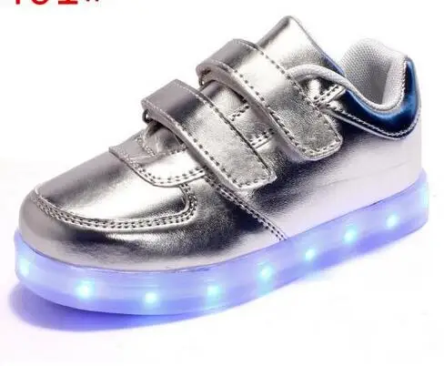 Детский светодиодный светильник s обувь для мальчиков/девочек USB зарядное устройство светильник обувь детская обувь длинные Fang Guang спортивная обувь - Цвет: Зеленый