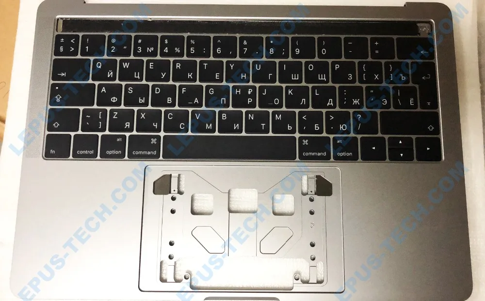 

RU Russian Layout For Apple Macbook Pro 13.3" Retina A1706 2016 2017 Gray palmrest keyboard with top case Gray case Looks New