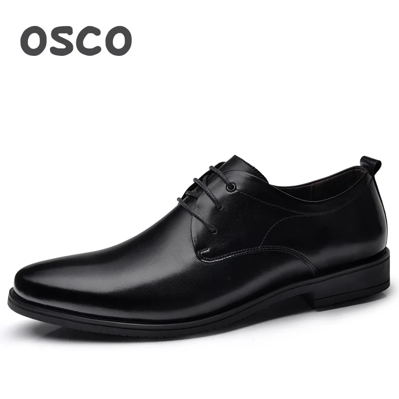 OSCO/обувь из натуральной кожи Мужская обувь в стиле дерби с острым носком дышащая