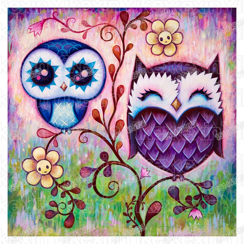 

Full circular Drill 5D DIY Diamond Painting "lovely two owls" 3D Embroidery Cross Stitch Set Home Decor Gift