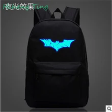 Man Emitting backpack female high school students travel bag schoolbag Glow Children bags Batman Superman backpack