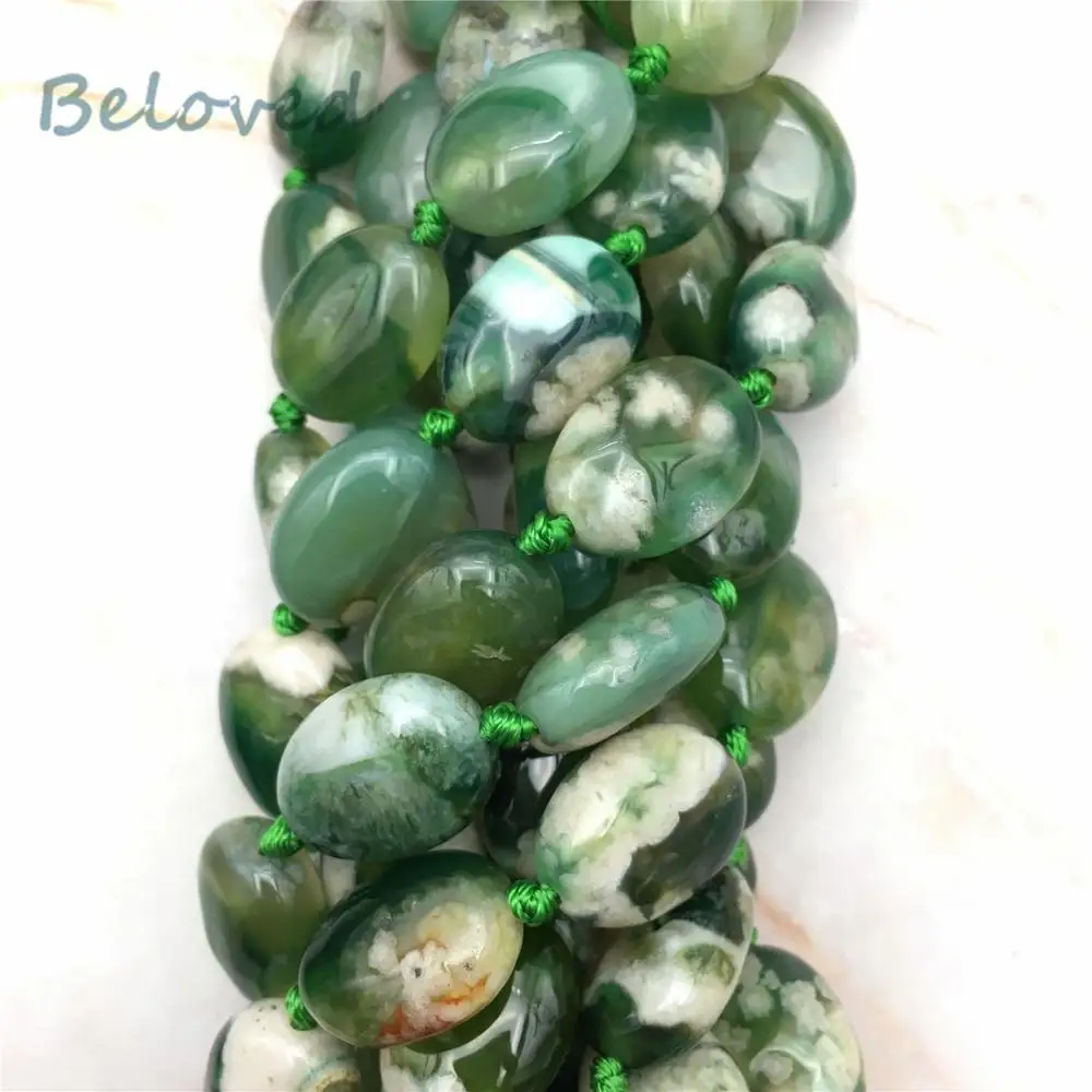 

Natural Green Cherry Agates Nugget Beads,Polished Egg Quartz Gems Stone Beads For Jewelry Making, BG18252