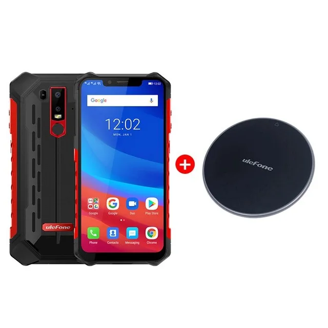 Ulefone Armor 6E IP68 Водонепроницаемые мобильные телефоны Android 9,0 6," Helio P70 4G+ 64G Face ID NFC Беспроводная зарядка прочный смартфон - Цвет: Red add UF002