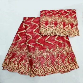 

Red 2018 New arrival Bazin Riche Getzner fabric with beads High quality Embroidery lace African lace fabric free shipping F233-2