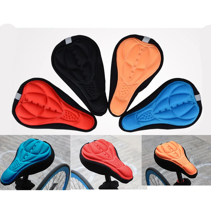 

MTB Breathable Cycling Saddle Pad Bicycle Soft Seat Case Road Thickened Air Cushion Cotton Cushion Cover Pad Bike Free Shopping
