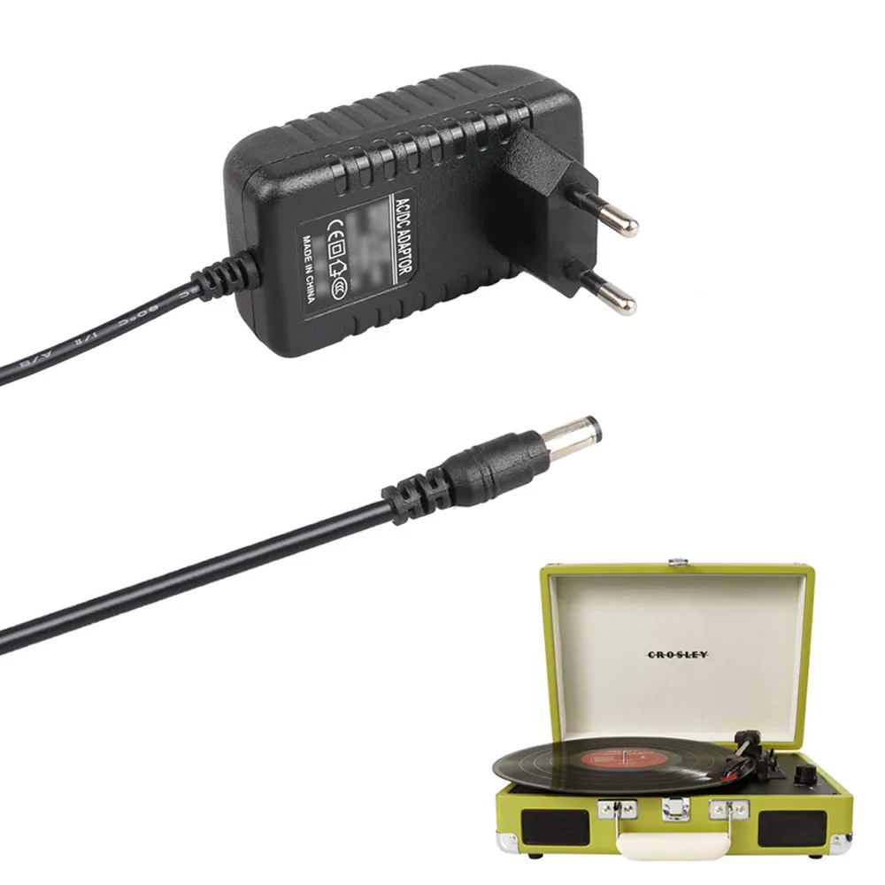 

High Quality 9V Power Supply Adapter Black EU Plug Charger Suitable for Crosley Cruiser Portable Turntable Record Player CR8005A