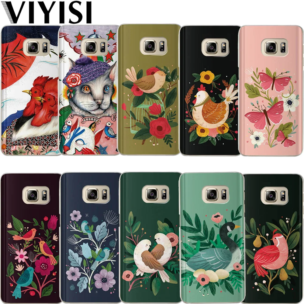 

VIYISI For Samsung Galaxy s8 A5 2017 Case S9 Plus Phone case Cover J7 J5 J3 A5 A3 2015 2016 2017 S6 S7Edge Animals Flower Coque
