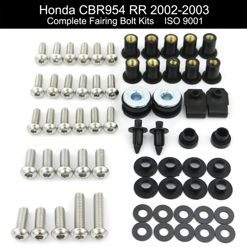 Для Honda CBR954RR 2002 2003 полный комплект обтекателей для мотоцикла зажимы болты из