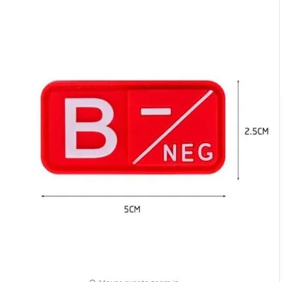 Красные сувениры ПВХ A+ B+ AB+ O+ Положительный A-B-AB-O-отрицательный кровяный Тип Группа патч военный тактический боевой резиновые значки - Цвет: B2