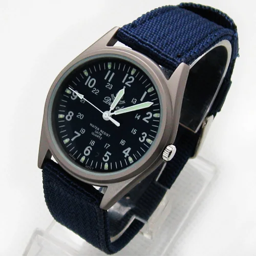 

wholesale Military Nightvision Mens Canvas quartz wrist watch dark blue