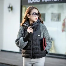 Новинка, Модный женский зимний пуховик с рукавами, шерстяная вязанная накидка с рукавом «летучая мышь», короткая женская теплая куртка