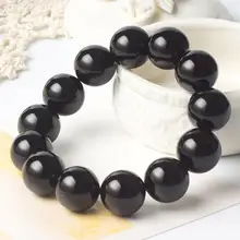 Китайский натуральный черный из бисера бусы браслет эластичный браслет 6 мм-18 мм