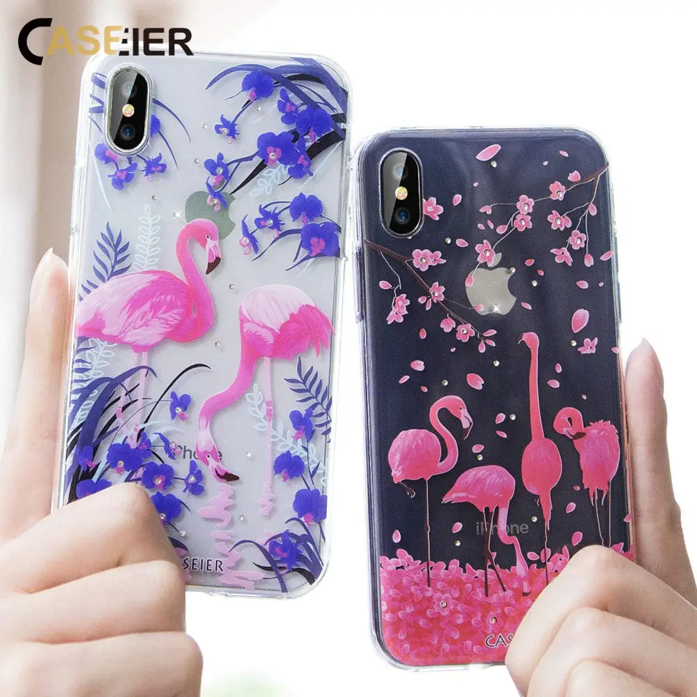 CASEIER горный хрусталь чехол для телефона iPhone X XS 8 7 Plus шикарный силиконовый 6 6s 5 5S SE