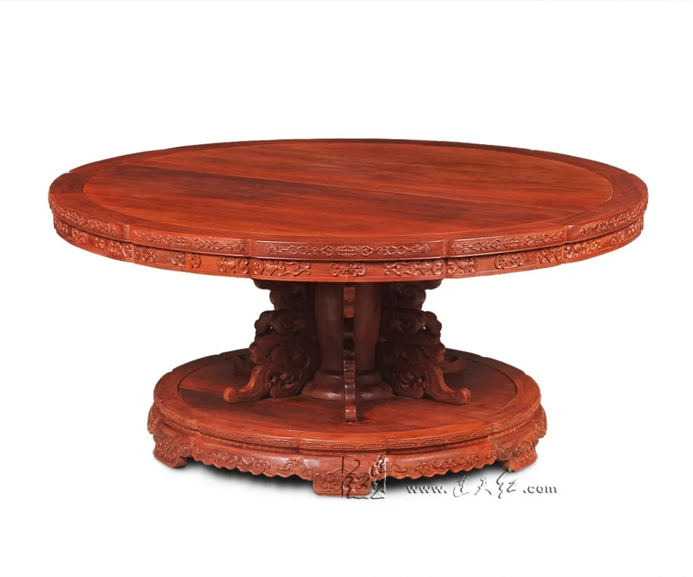 Hotel High Grade Round Table 16 person Seat Big Table Rosewood Dining Desk New Claisscal fashion Antique Board Solid Wooden 2.5M