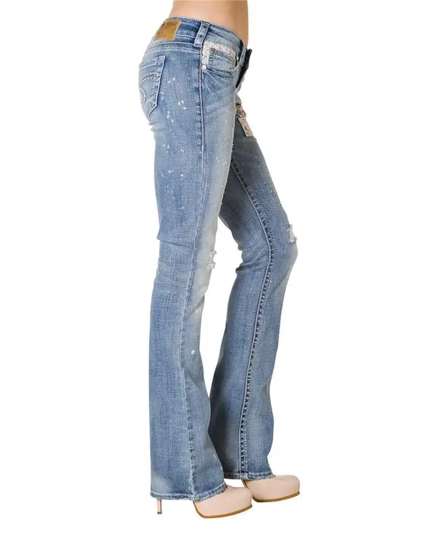 women's wide leg denim trousers