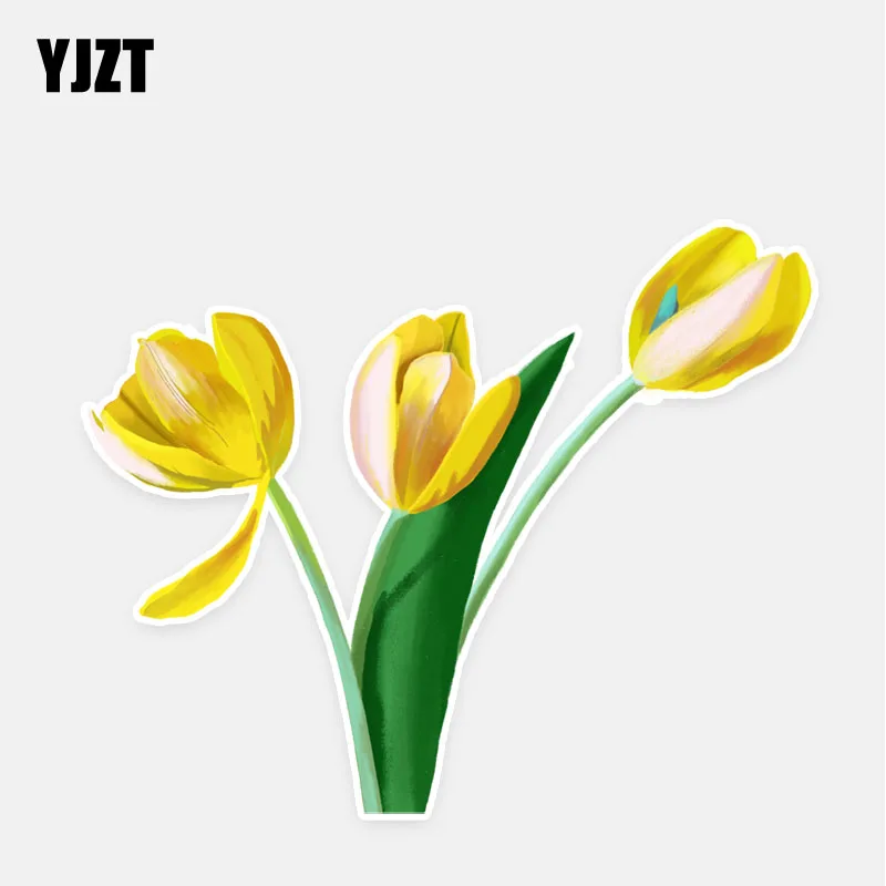 YJZT 12 6*10 2 см Уникальные тюльпаны цветы Декор персонализированные автомобильные