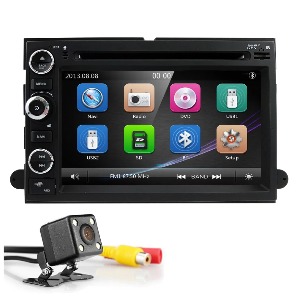 

Hizpo Autoradio 2 din Tape Recorder multimedia FOR Ford Focus Edge Mustang Escape Fusion Freestyle MirroLink USB RDS Navigation