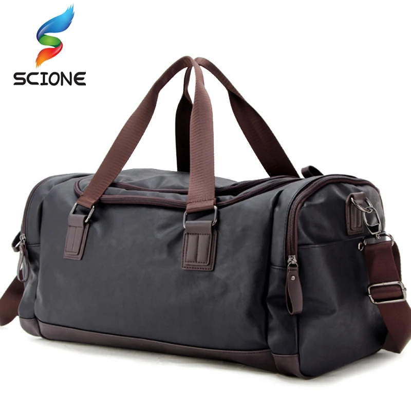 Buy 2018 Top Quality PU Leather Fitness Training Bags For Men Large Classic