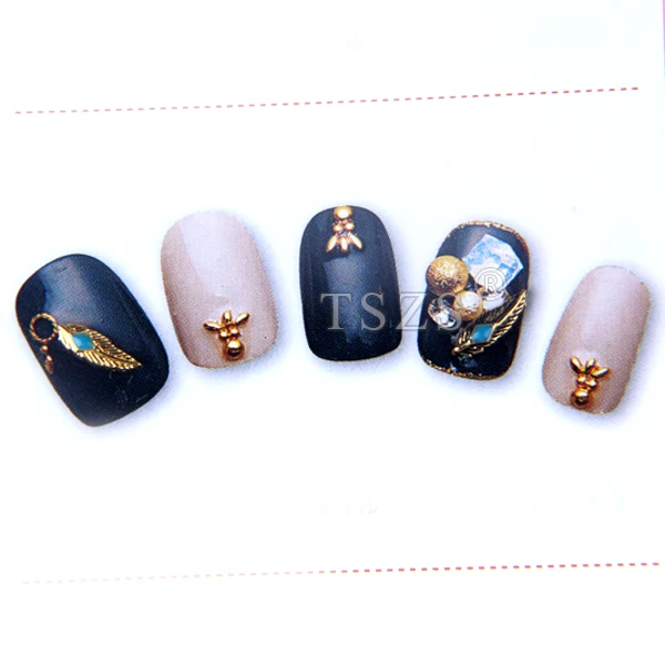 10 قطعة/الوحدة الذهب الفضة اليابان 3D مسمار الفن الديكور سبيكة معدنية 3*8 مللي متر الرجعية ريشة نمط مسمار أجزاء DIY سحر مستلزمات الأظافر