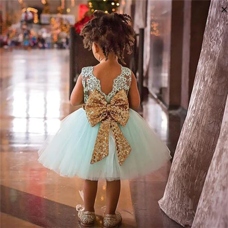 Новый Летний стиль Детские платье на крестины для девочек кружевные платья с блестками мода новорожденных Холтер Одежда для дня рождения