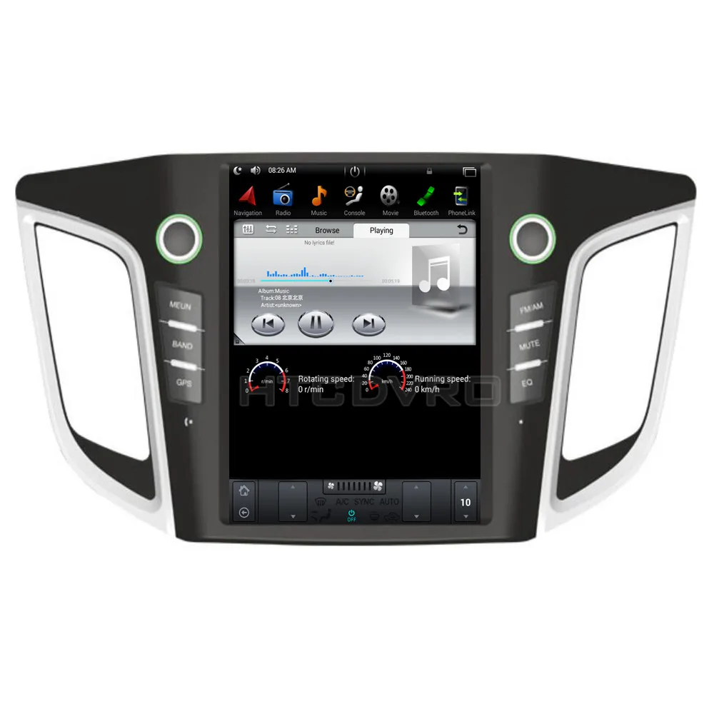 Clearance YMODVHT 10.4inch Telsa Style Vertical Screen Quad Core Android 7.1 2GB RAM Car DVD GPS for Hyundai IX25/Creta2014 2015 2016 2017 1
