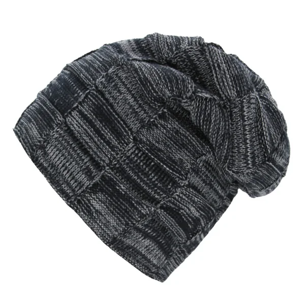 Xlamulu Skullies Beanies, вязаные шапки, зимние шапки для мужчин и женщин, шапочки, мешковатые мужские шапки, теплые шапки, модные толстые шапки Skullies - Цвет: navy gray