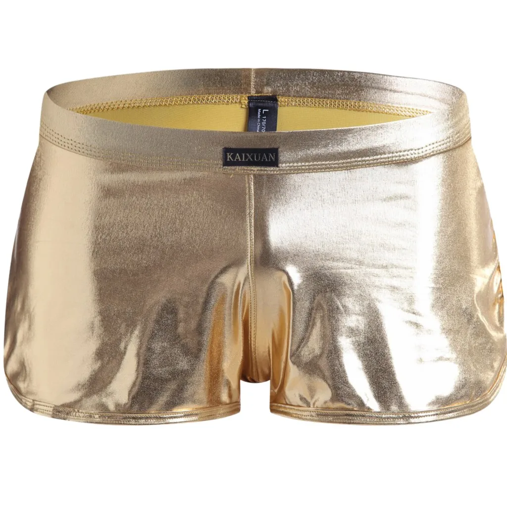 

YOUYEDIAN 2019 Men Sexy Underwear Patent Shorts Underpants Leather Boxer New arrival