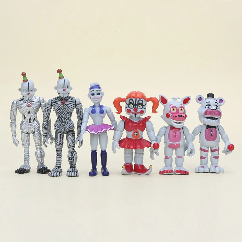 

6Pcs/set FNAF Figure Five Nights At Freddy's Sister Location Baby Ballora Ennard Puppet Funtime Freddy Foxy Action Figures Toys