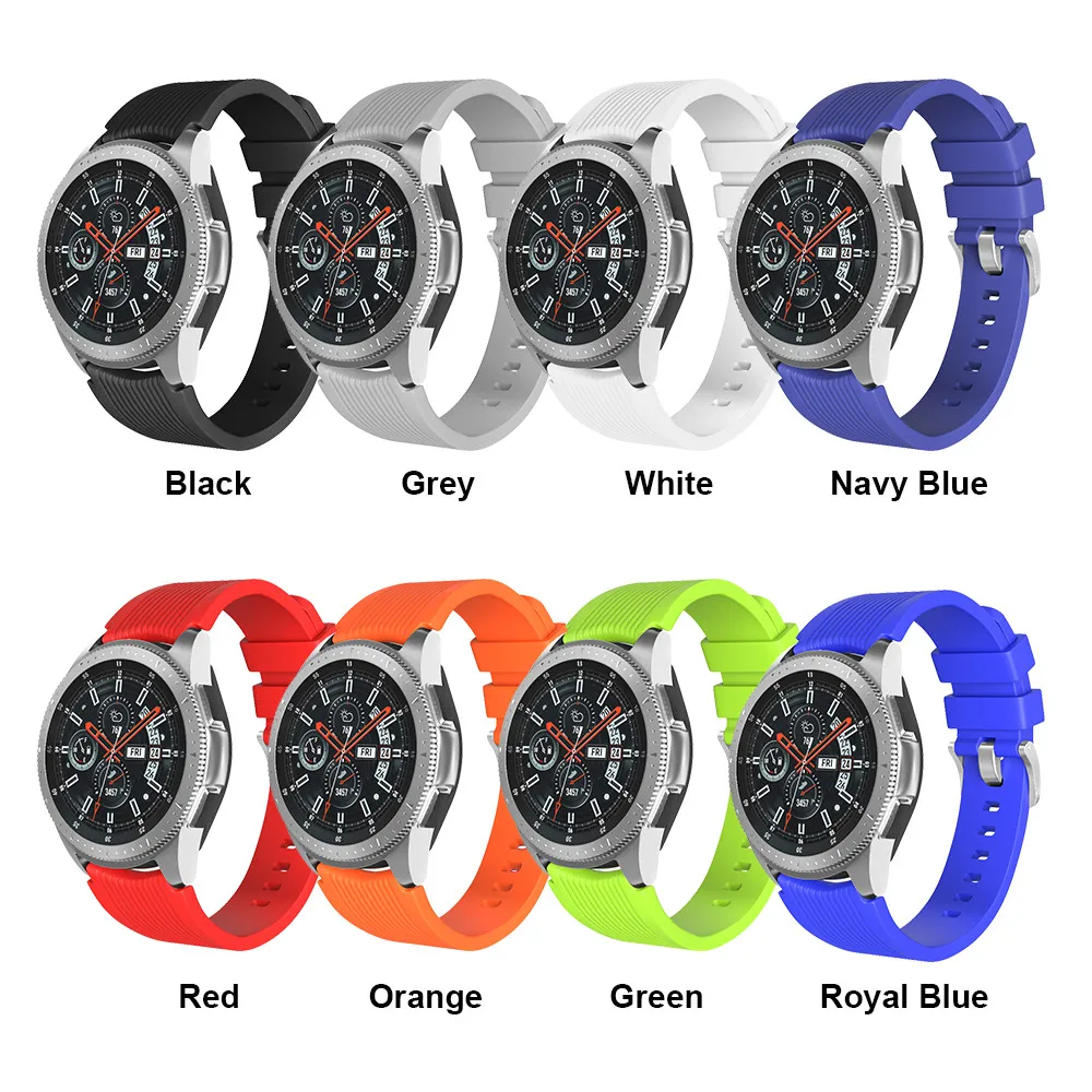 22 мм силиконовый ремешок для часов samsung Galaxy Watch 46 gear S3 Frontier huawei GT 2 мужской браслет