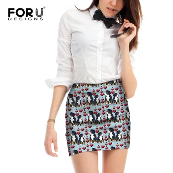 

FORUDESIGNS Bernese Mountain Dog Printing Women Pencil Skirts Ladies Daliy Bottoms Females Kawaii Pattern Mini Skirts for Travel