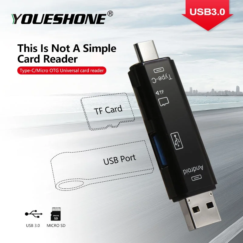 Все в 1 Usb 3,0 кард-ридер высокоскоростной SD TF Micro SD кард-ридер Тип C USB C Micro USB память OTG кард-ридер