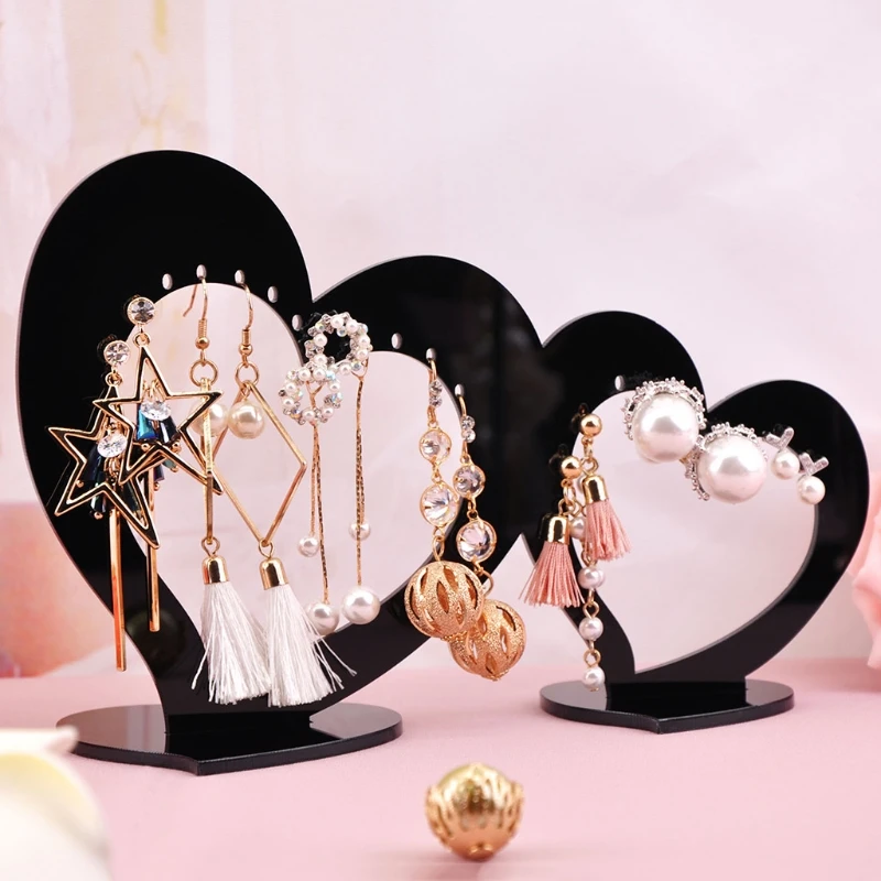 

JAVRICK Jewelry Display Rack Acrylic Heart Shape Earrings Organizer Holder Stand Storage