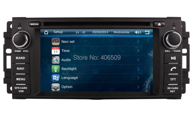 Top Car DVD Player GPS Navigation for Chrysler Sebring 300C with Radio BT TV USB SD AUX Ipod Audio Stereo 2