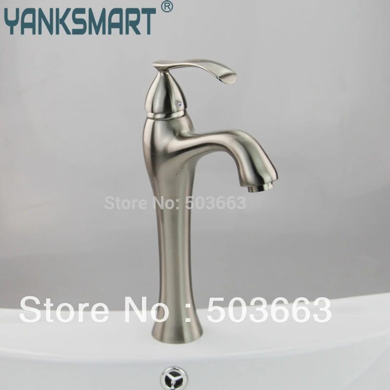 

Modern Nickel Brushed Sink Basin Faucet Deck Mount Sink Bath Vanity L-0162 Mixer Tap Faucet