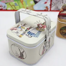 New arrival vintage small suitcase storage tin candy box change box earphones box small suitcase