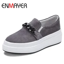ENMAYER/весенне-осенняя женская обувь на плоской платформе повседневные кроссовки Женская кожаная обувь на плоской подошве, размер 39
