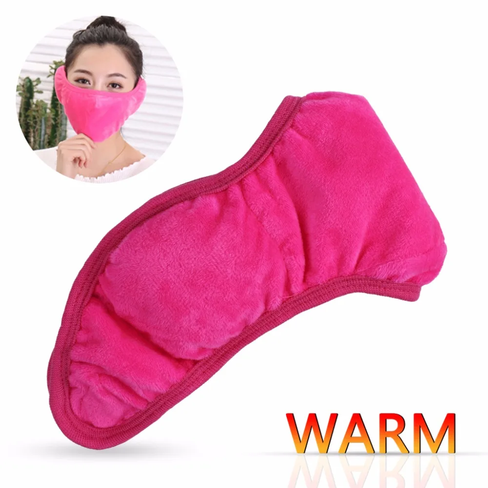 Winter Warm Ear Protection Mouth-Mask Outdoor Riding Windproof And Dustproof Protection Face Care Ear All-Inclusive Mask For Ladies  Rose Red (1)
