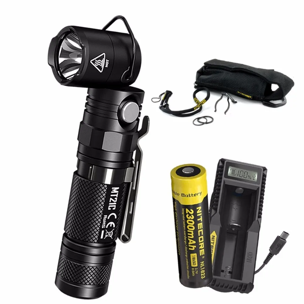 

NITECORE MT21C 1000LMs Multi-functional 90Degree Adjustable Flashlight Portable Diecast Torch with 2300mAh battery and charger