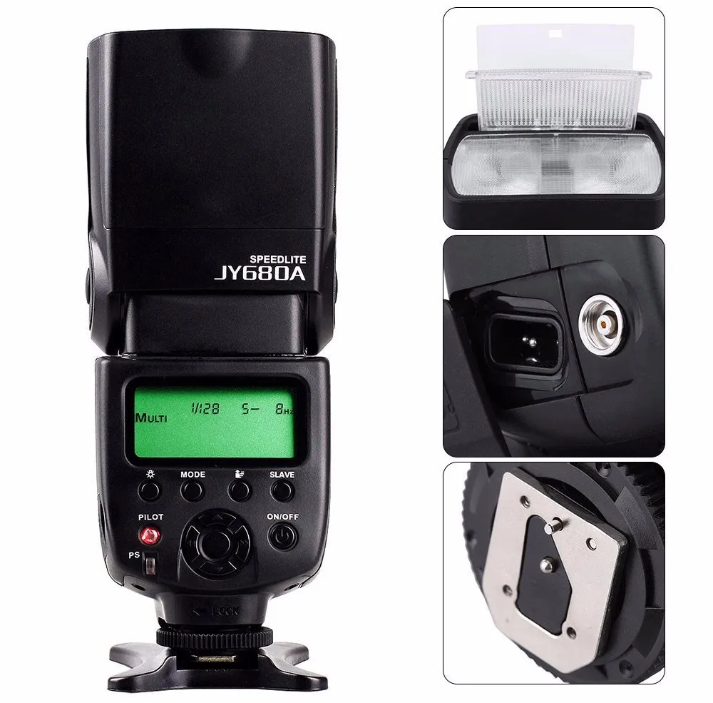 VILTROX JY 680A Универсальный ЖК дисплей вспышка для Canon Nikon Pentax Olympus камер с бесплатным